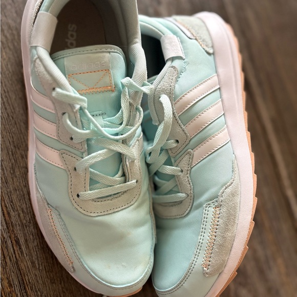 Adidas Baby Blue and White Sneakers - Picture 4 of 6